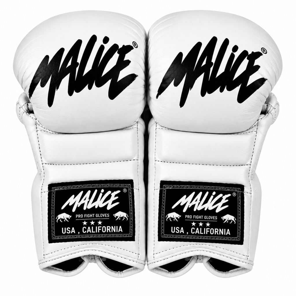 LACE-UP MMA GLOVES (WHITE/BLACK)